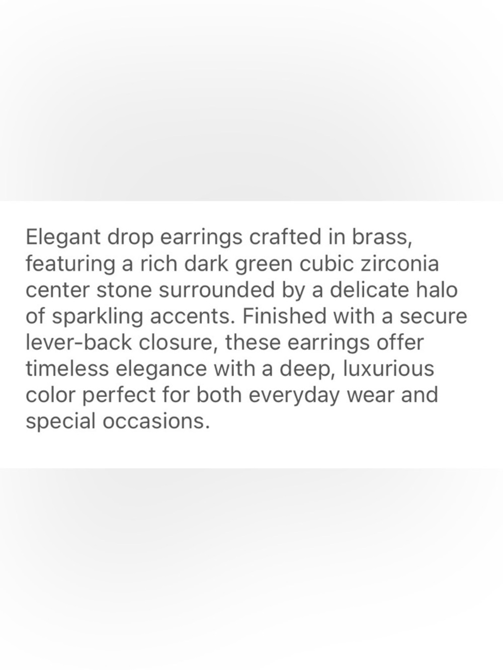 Dazzling Silver Drop Earrings with Emerald Green CZ Halo - Picture 2 of 2